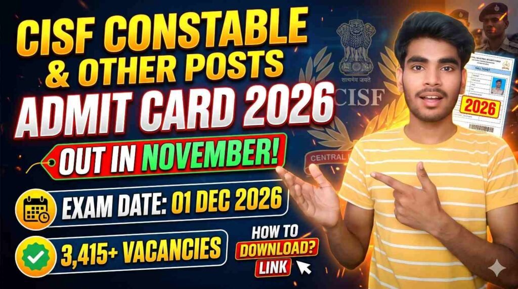 CISF Constable Admit Card 2026